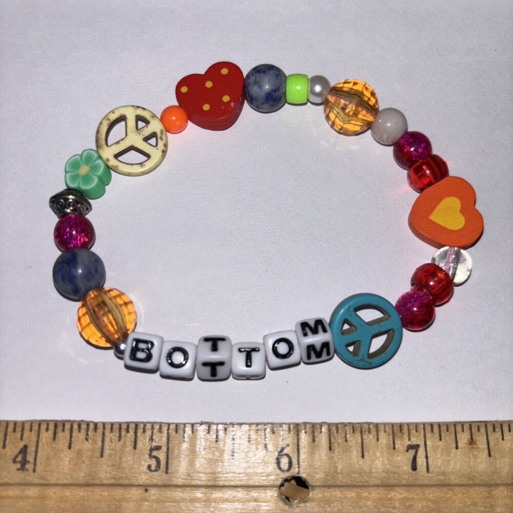 Multicolor “Bottom” Bracelet Adult Humor Beaded Handmade Naughty Accessories